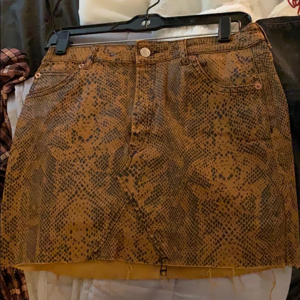 Top Shop Snake Print Skirt